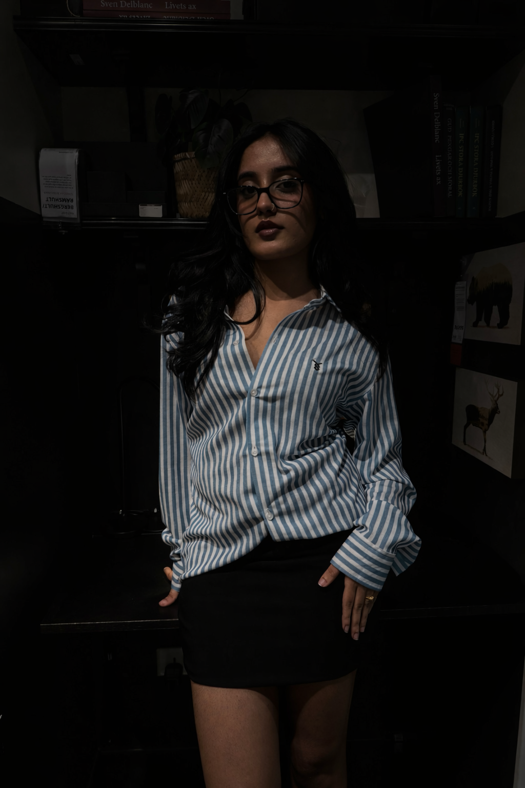 Azure stripe shirt