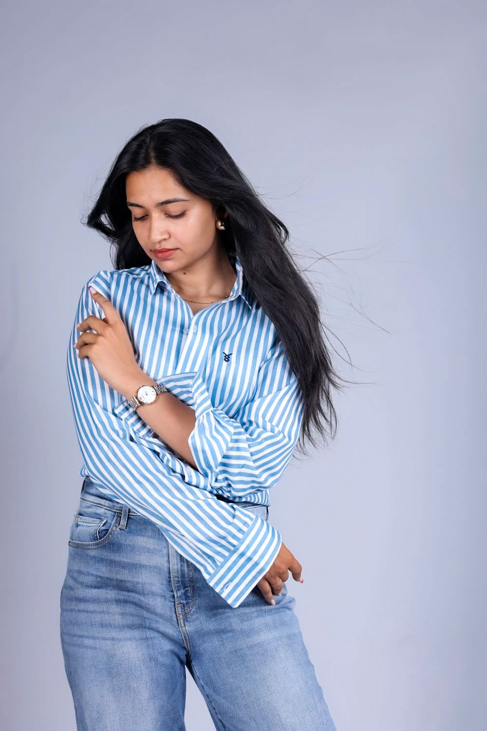 Azure stripe shirt