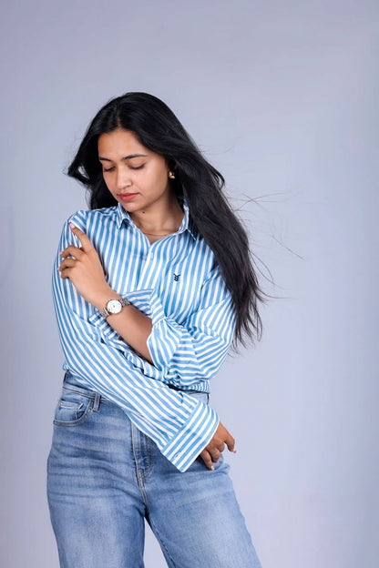 Azure stripe shirt