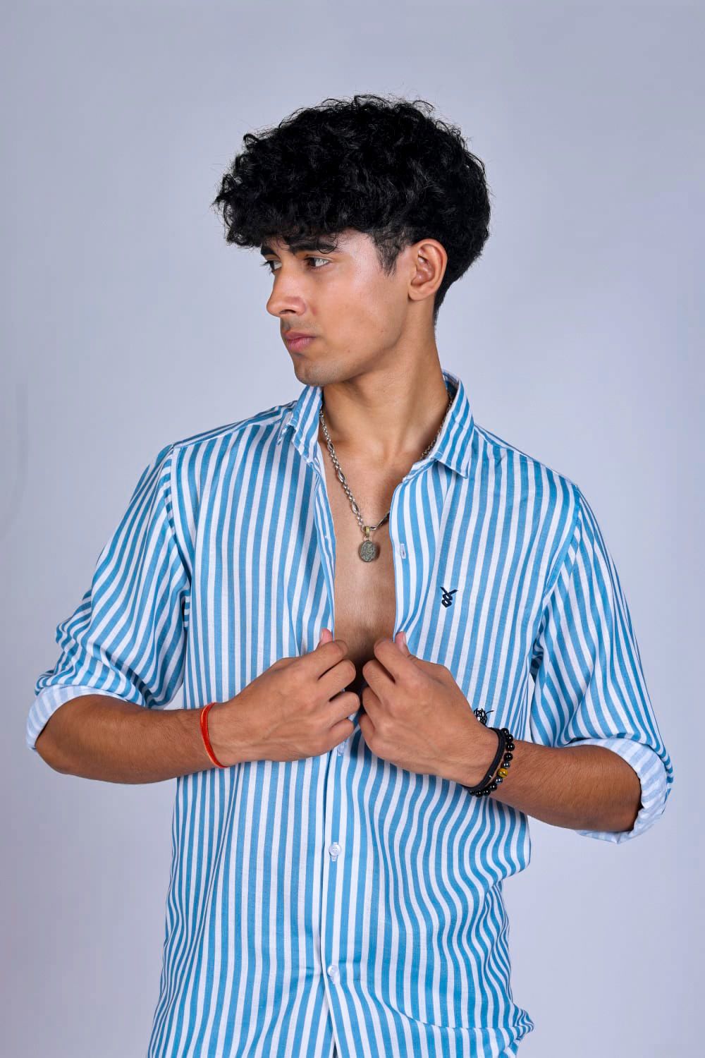 Azure stripe shirt