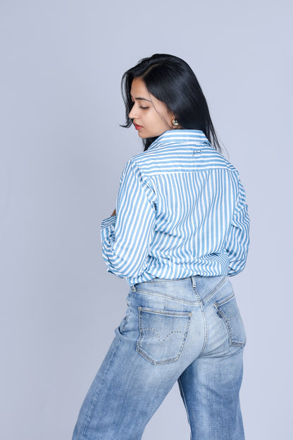 Azure stripe shirt